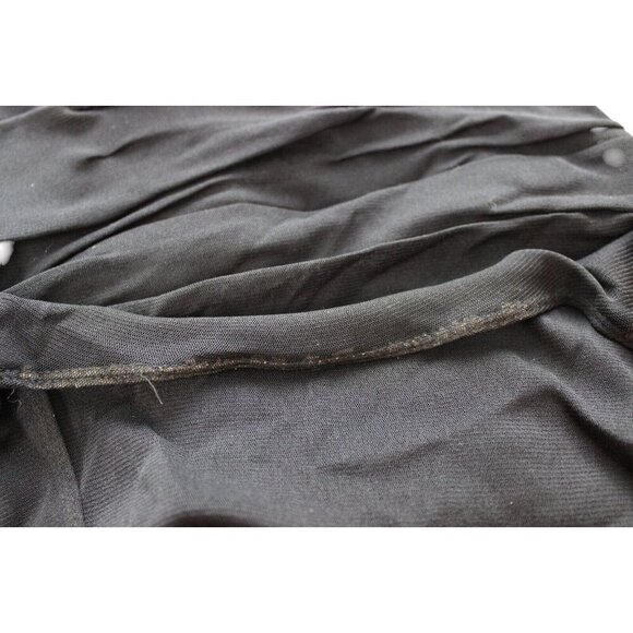 Y2K Asymmetrical Dress 10 Petite Black Chiffon Tiered Goth Grunge Ruched Formal - Picture 13 of 14